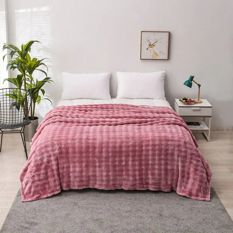 Zachte fleecedeken met koraalprint