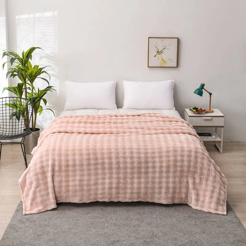 Zachte fleecedeken met koraalprint